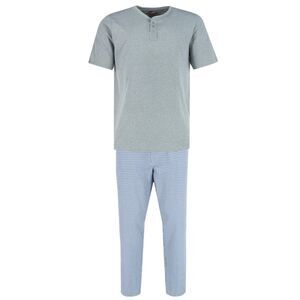 Ten West Apparel Men's Henley Short Sleeve and Plaid Pajama Pant Set